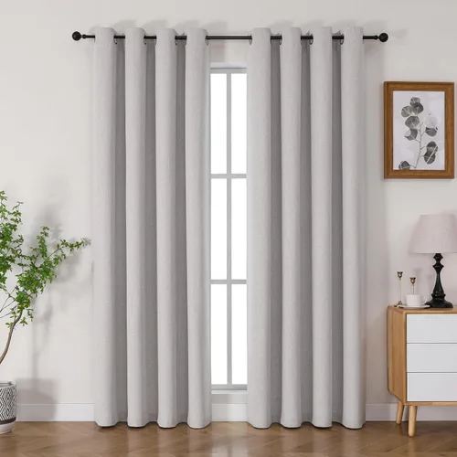 Vista 19 de Joydeco - Juego de 2 paneles de cortinas opacas de 63 pulgadas, 2 cortinas largas con aislamiento térmico burg, cortinas de oscurecimiento