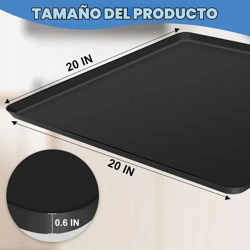 Vista 2 de ToLanbbt Alfombrilla de Silicona para Mini Nevera - 20" x 20" x 0.6" Bandeja de Goteo para Mini Nevera Alfombrilla Protectora de Suelo de Alfombra