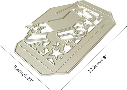 Vista 2 de Troqueles de metal para sombrero de graduación, troqueles de corte para hacer tarjetas, troqueles en relieve para álbumes de recortes, decoración