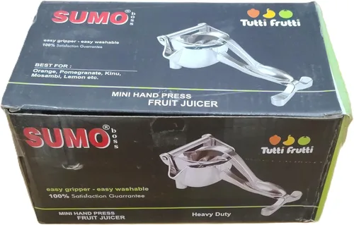 Vista 2 de Rastogi Handicrafts Exprimidor de frutas de aluminio Prensa de mano de aleación resistente Exprimidor de limón naranja Exprimidor de fruta simple