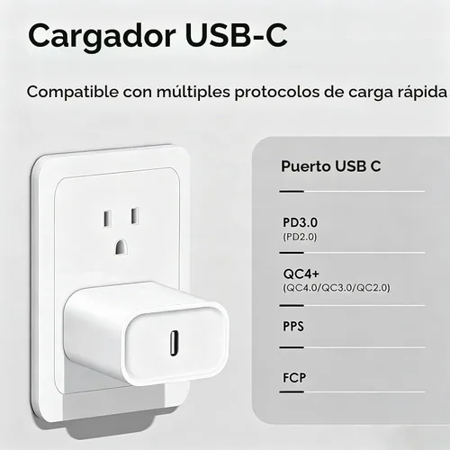 Vista 2 de Cargador rápido para iPhone, [certificado MFi] Bloque de carga rápida USB C de 20 W con cable de Tipo-C a Lightning de 10 pies, carga súper rápida