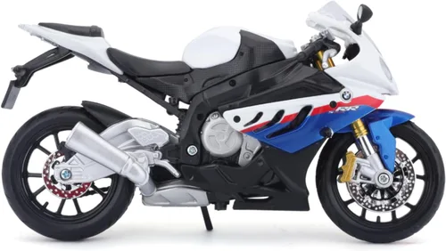 Vista 5 de Maisto 1/12 BMW S1000Rr Motocicleta, Blanco/Rojo/Azul Multi