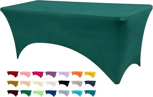 Vista 18 de BDDC - Funda de mesa ajustada de 4 pies, manteles de elastano negros, manteles elásticos lavables y resistentes a las arrugas para eventos, bodas