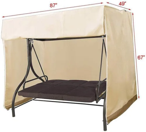 Vista 2 de Cubierta impermeable para silla de patio, cubierta protectora para columpio al aire libre, fácil de limpiar, columpio de jardín c