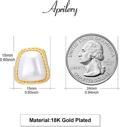 Vista 4 de Aretes de perlas para mujer, aretes redondos de perlas de imitación blancas, hipoalergénicos, regalos de joyería para mujer