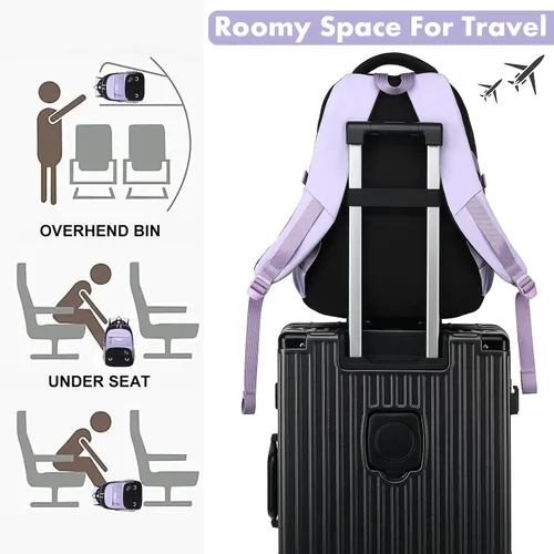 Vista 5 de CAMTOP Mochila escolar para laptop universitaria, mochila para computadora de 15.6 pulgadas para mujeres y niñas