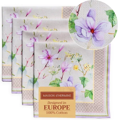 Vista 170 de Maison d' Hermine Juego de 4 servilletas de tela 100% algodón, suaves y duraderas, servilletas cuadradas reutilizables para uso diario, lavables