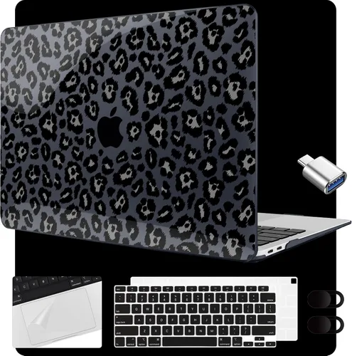 Vista 17 de MEEgoodo Funda para MacBook Air de 13.3 pulgadas 2021 2020 2019 2018 A2337 M1 A2179 A1932, carcasa para laptop para MacBook Air M1 con cubierta