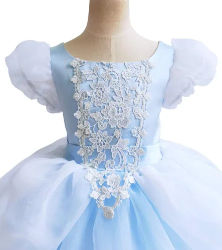 Vista 6 de Disfraz de princesa Cenicienta para niñas, vestido de fiesta de cumpleaños, Halloween