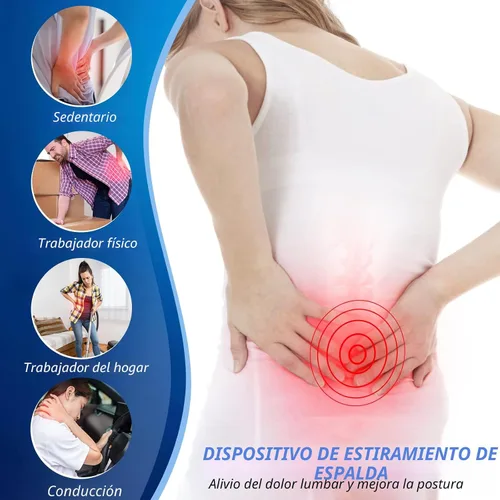 Vista 2 de MINOLL Estirador de espalda para aliviar el dolor de espalda baja, tablero ajustable de múltiples niveles de arco lumbar, dispositivo