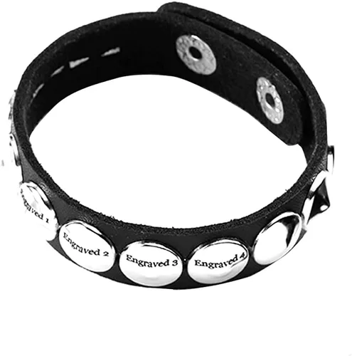 Vista 4 de MILAKOO Punk - Pulsera de piel sintética para hombre, con botón a presión, para mujer