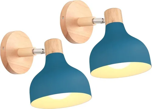Vista 25 de Scandinavian Retro Dimmable E27 Wall Lamp for Bedroom Living Room Hallway Kitchen Indoor Lighting(Amarillo,1 Pieza)