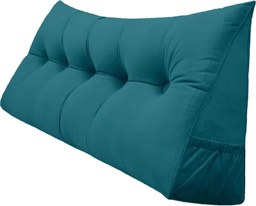 Vista 34 de Peachwell Almohada triangular de lectura para reposo en cama, cojín de refuerzo grande para cabecero, respaldo, almohada de cuña con funda extraíble