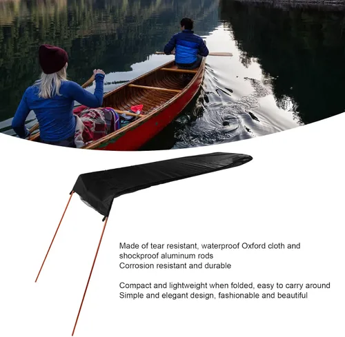 Vista 5 de Toldo para kayak, resistente al agua, plegable, para canoa (negro)