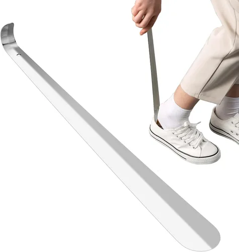 Vista 8 de Cuerno de zapatos de mango largo para personas mayores, calzadores de metal de 16.5 pulgadas de largo para hombres, mujeres y niños, herramienta