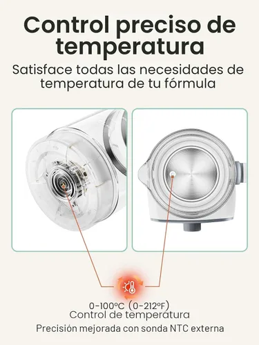 Vista 4 de Calentador rápido de biberones, esterilizador de biberones, calentador de alimentos para bebés sin BPA 6 en 1, para descongelar.