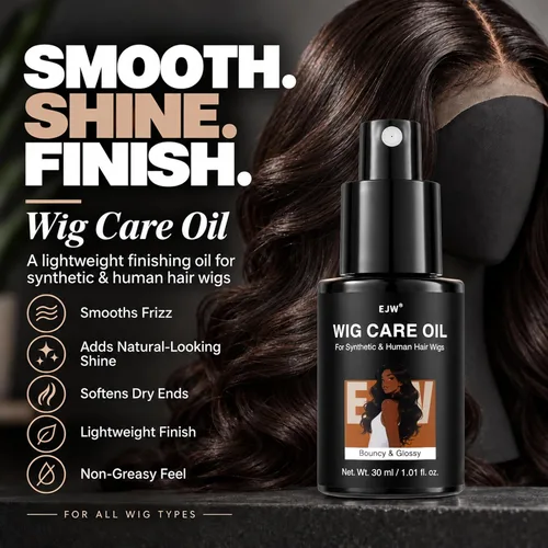 Vista 8 de EJW Spray de aceite para peluca para cabello sintético y humano, brillo