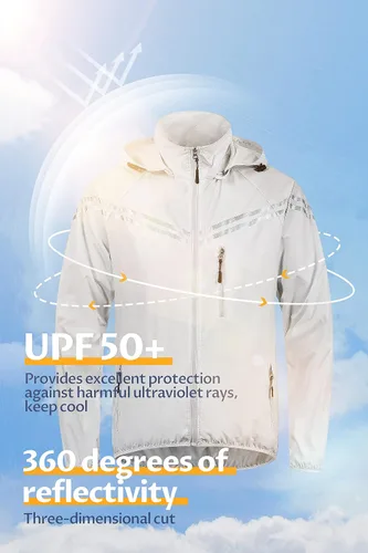 Vista 4 de CREATMO US Chaqueta impermeable plegable para hombre con capucha extraíble