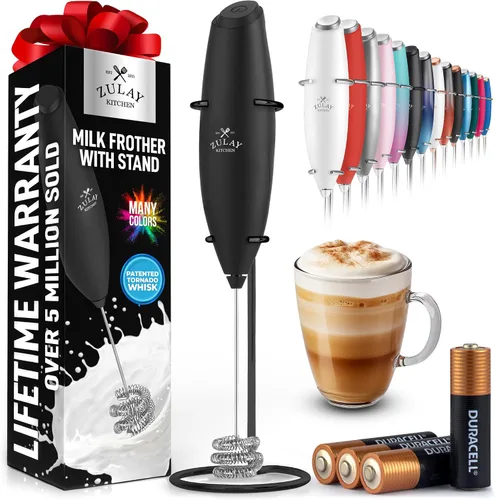 Vista 91 de Zulay Milk Boss Espumador de leche potente manual, hace espuma para latte, batidor para mezclar bebidas, café, miniespumador para capuchino, frappé
