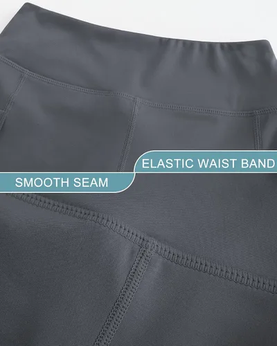 Vista 5 de Dizoboee Pantalones cortos de voleibol para niñas, pantalones cortos de elastano para baile, yoga, gimnasia, pantalones cortos de ciclismo atléticos