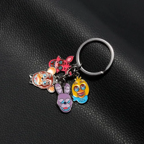 Vista 5 de SONGCHANGJEWELRY FNAF Freddy's - Llavero de seguridad para disfraz de Fazbear Nights, coleccionistas de cosplay para fanáticos de hombre y mujer