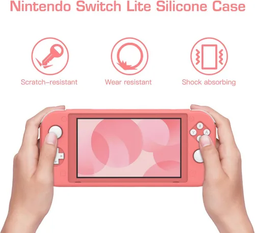 Vista 3 de MoKo - Funda compatible con Nintendo Switch Lite, funda protectora de silicona, funda antiarañazos, con absorción de golpes, antideslizante
