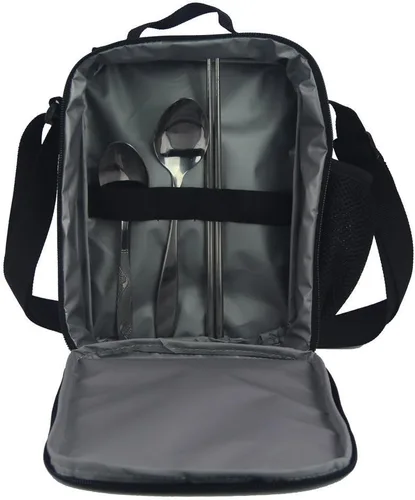 Vista 5 de Dellukee Conjunto de mochila de escuela intermedia para niños, bolsa de almuerzo de moda, bolsas de lápices, bolsa de libro, estampado de béisbol