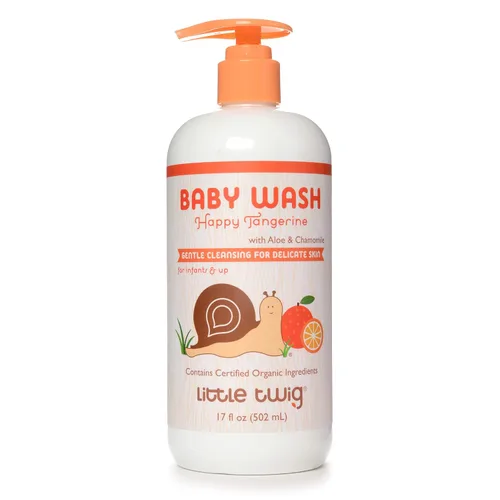 Vista 7 de Little Twig Jabón para bebés 2 en 1, gel de baño hipoalergénico con ingredientes orgánicos, productos esenciales para el baño del bebé, granada