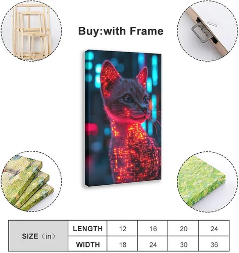 Vista 2 de Vaporwave Retro Futuristic Wall Art – Neon Cityscape Print – 80s Synthwave Aesthetic Poster for Bedroom & Office Decor Modern Wall Prints Abstract