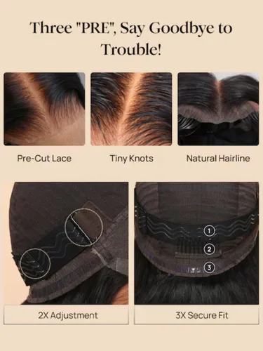 Vista 50 de Beauty Forever Bye Bye Knots - Peluca de cabello humano ondulado sin pegamento, predepilada, 7x5, encaje frontal, cabello humano suelto Peluca