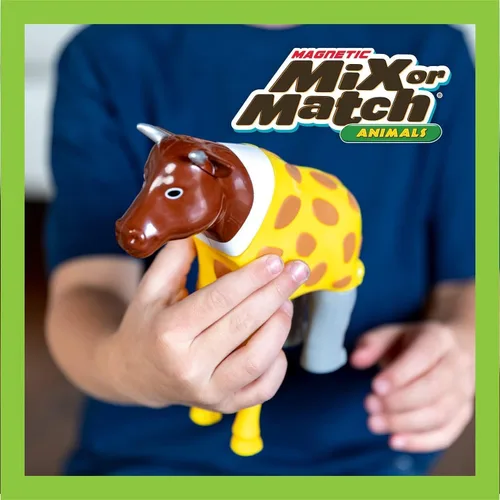 Vista 2 de Juego de juguetes magnéticos para mezclar o combinar animales de granja, 16 piezas