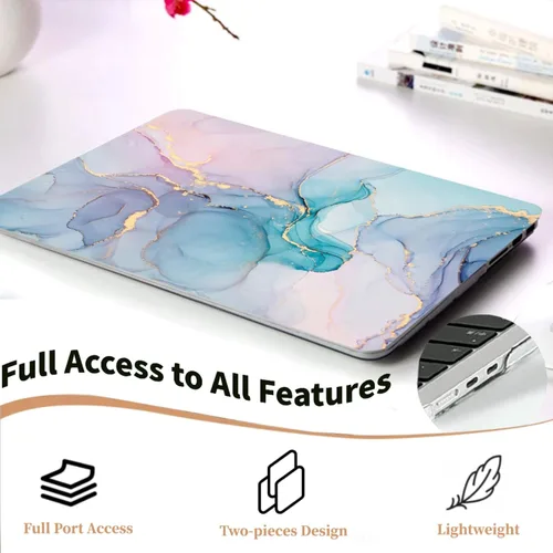 Vista 5 de Funda para MacBook Air de 15,3 pulgadas M2/M3/M4/M5, mármol Mármol turquesa púrpura