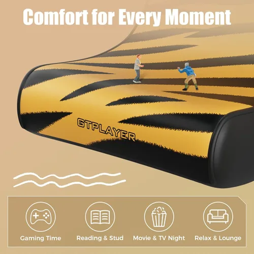 Vista 7 de GTPLAYER Silla mecedora de suelo para juegos – Sillas de juego rodantes con limitador de ángulo, asiento de suelo oscilante para jugadores, compacta