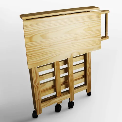 Vista 9 de Casual Home Carrito de cocina natural plegable Trek, 27 pulgadas de ancho (372-30)