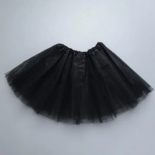 Vista 3 de Tutú clásico elástico de 3 capas de tul para niñas de 2 a 8 años Negro