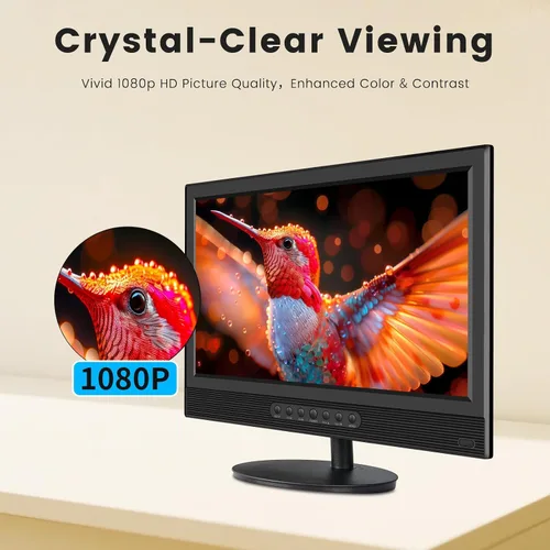 Vista 6 de Jexiop Smart TV de 20 pulgadas, pantalla plana LED Full HD 1080p con TV ATSC, con HDMI USB integrado adecuado para cocina, habitación de niños
