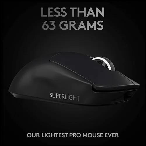 Vista 3 de Logitech G PRO X Superlight - Mouse inalámbrico para juegos, ultraligero, sensor Hero 25K, 25,600 DPI, 5 botones programables, batería de larga