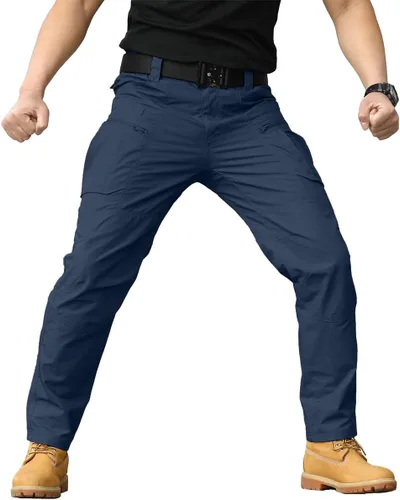 Vista 2 de NAVEKULL Pantalones tácticos de senderismo para hombre, pantalones cargo de combate militares antidesgarros, ligeros, pantalones de trabajo