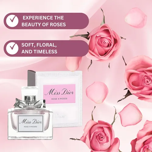 Vista 6 de Dior Miss Rose N' Roses - Perfume para mujer, mini EDT Splash, 0.17 onzas