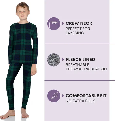 Vista 39 de Rocky Ropa interior térmica para niños, ropa interior larga para niños, capa base para clima frío/esquí
