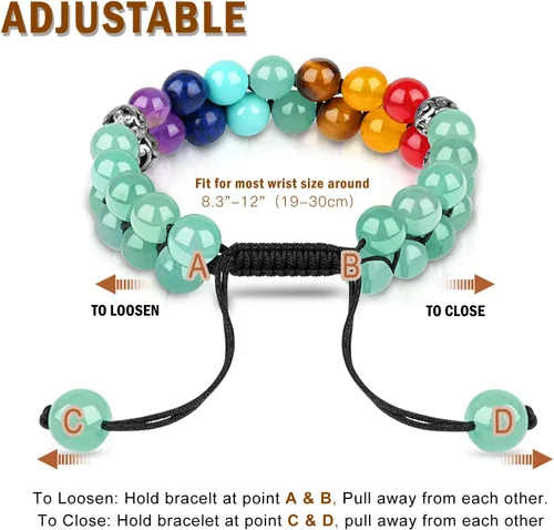 Vista 6 de Pulsera de triple protección, ojo de tigre malvado de ojo y obsidiana negra de 0.315 in, pulsera curativa para hombres y mujeres, pulsera curativa