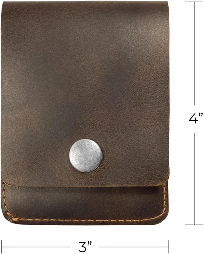Vista 6 de Hide & Drink, Cartera vertical con bolsillo frontal con ranura para tarjetas, almacenamiento compacto para billetes, tarjetero, cuero de grano