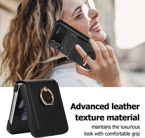 Vista 6 de Funda compatible con Samsung Galaxy Z Flip 3, protector de teléfono inteligente a prueba de golpes, funda plegable de moda para Galaxy Z Flip 3