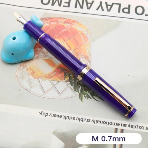 Vista 35 de 82 Pluma estilográfica - Barril de material acrílico, plumín extrafino de iridio con convertidor de tinta, pluma de escritura suave, diseño clásico
