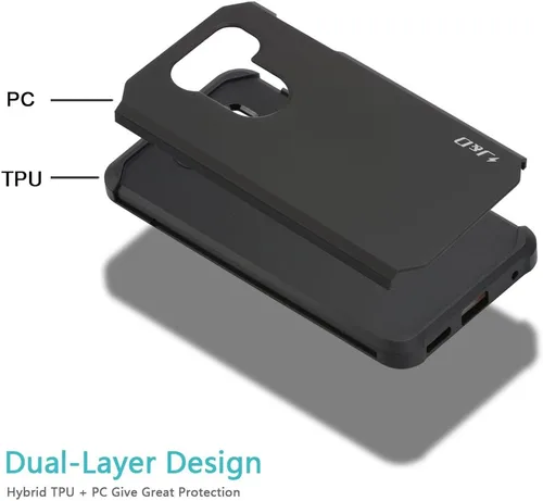 Vista 6 de LG V30 Caso, [ArmorBox] [Dual Layer] híbrido prueba de golpes Rugged Case de Protección para LG V30 de J & D, Negro