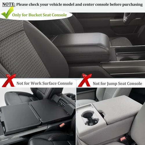 Vista 2 de JDMCAR Cojín de Consola Central Compatible con Ford F150 2021 - 2025 2026 de Cuero PU, Accesorios Interiores de Reposabrazos, Protector de Tapa