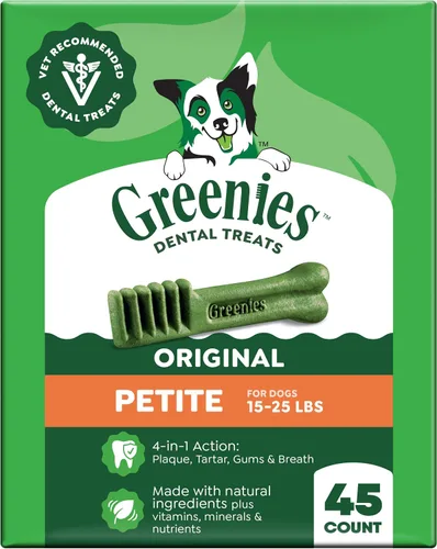 Vista 16 de Greenies Golosinas dentales naturales para perros adultos recomendadas por veterinarios, tamaño pequeño, sabor original, paquete de 3 onzas, 5