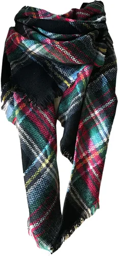 Vista 122 de Wander Agio - Bufanda envolvente con diseño a cuadros o triangular para mujer, cálida y larga, de punto, sensación de cachemira, chal
