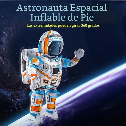 Vista 4 de Jenaai - 2 globos inflables de astronauta de 53 pulgadas 4D de pie