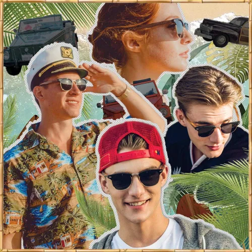Vista 9 de Woodies Lentes de sol retro de madera de nogal semirrirrimless dorados para hombres y mujeres, lentes polarizados negros y marco de madera real